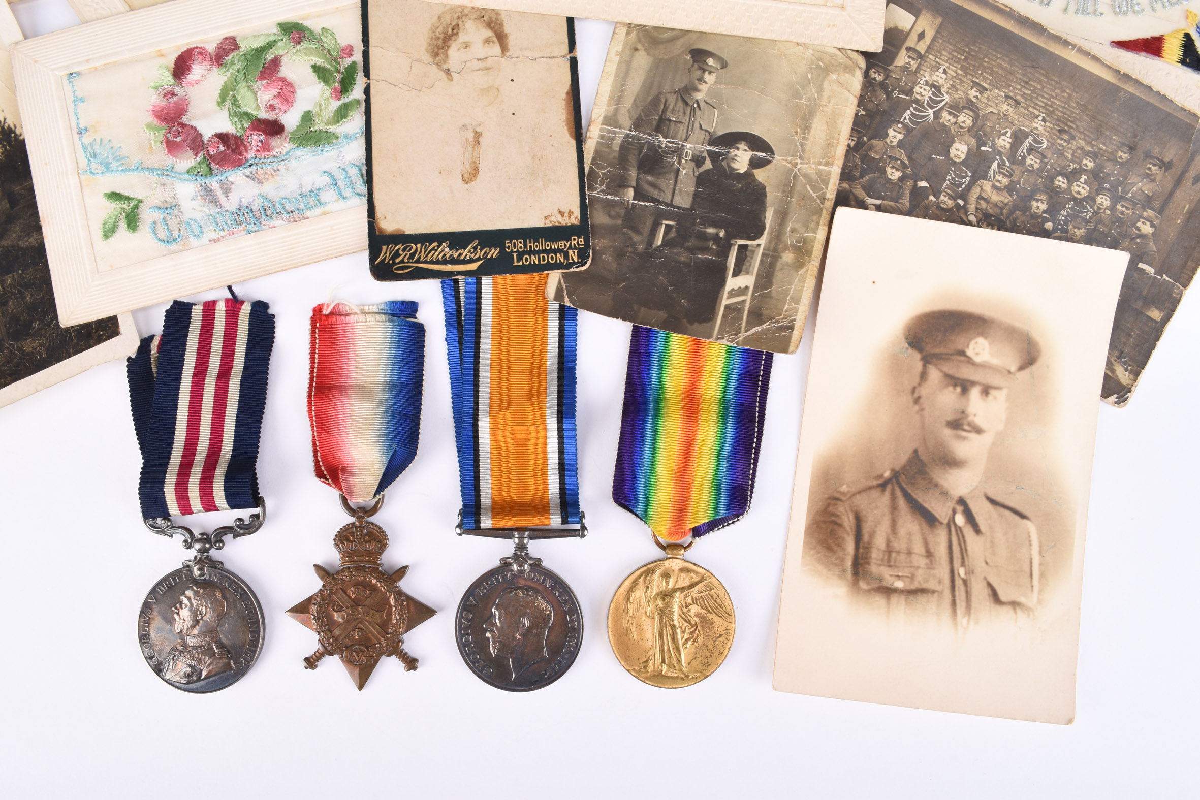 The medal group awarded to Corporal George Jay, of Military Foot Police, which sold for £1,100. Halls Fine Art